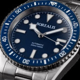 Borealis Bull Shark V2 Black Snow Pattern Dial Mercedes Hands no Date BBSV2A