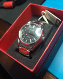 Phylida GMT Automatic Watch Black Aqua-Terra Watch Domed Sapphire Crystal 100M