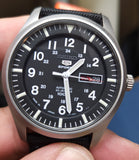 Seiko 5 Automatic Black Dial Men's Watch SNZG15J1 Made in Japan