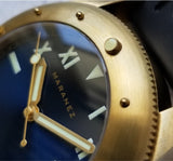 Maranez Rawai Brass Watch Cali dial blue