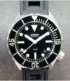 Armida A1 42mm steel black dial white hands sapphire bezel