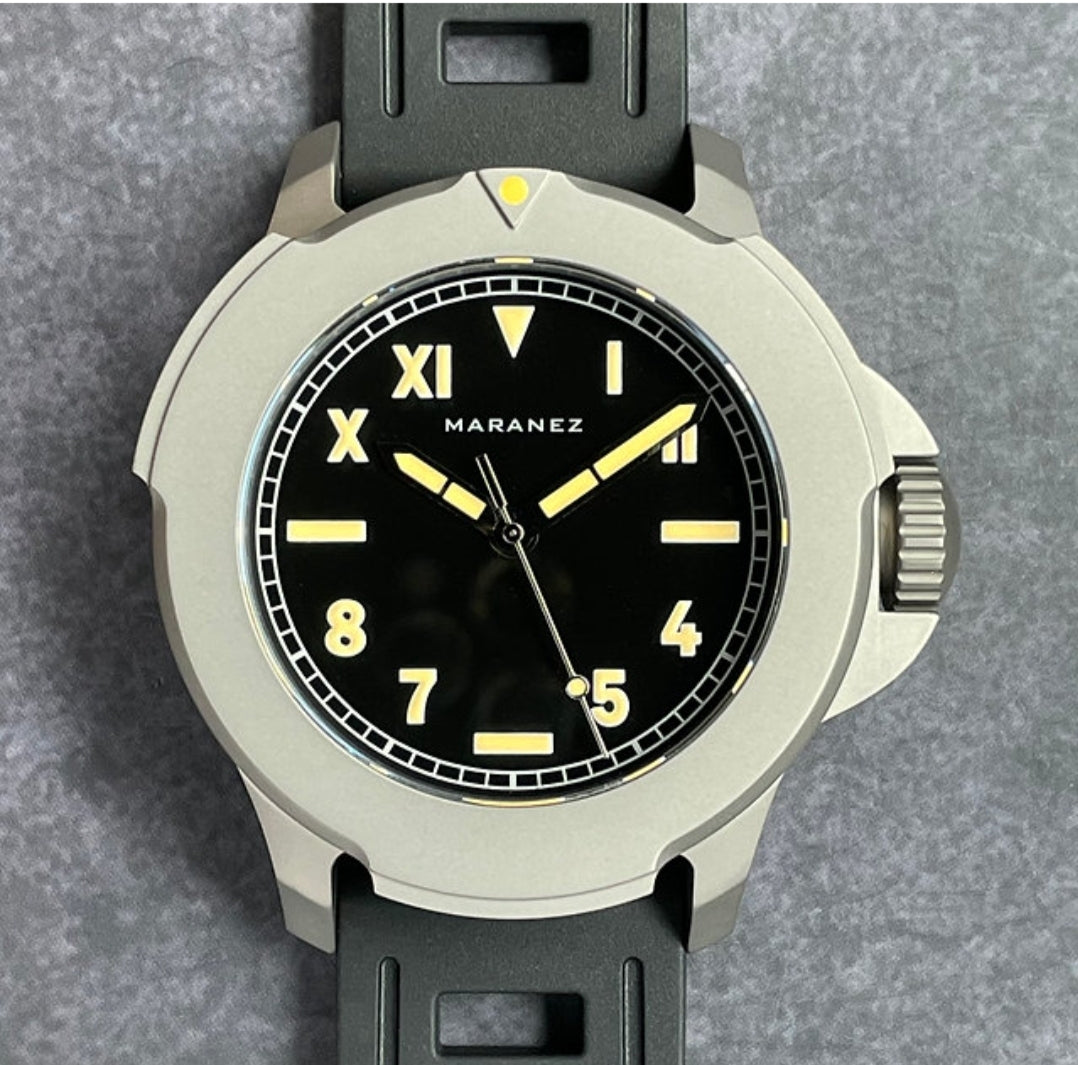 Maranez Bangla 47 titanium automatic watch black California – WShop360