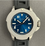 Maranez Bangla 47 titanium automatic watch Blue Sunray Cali dial