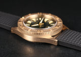 DIFICIANO Barracuda Brushed Green Bronze 300m Dive Watch 36mm
