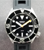 Armida A1 42mm steel black dial white/orange hands sapphire bezel