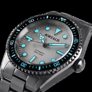 Borealis Bull Shark V2 White Dial Mercedes Hands no Date