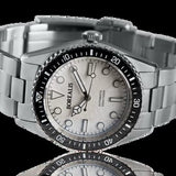 Borealis Bull Shark V2 White Dial Mercedes Hands no Date Black Ceramic Bezel BBSV2AE