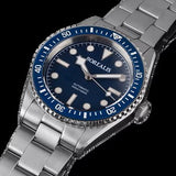 Borealis Bull Shark V2 Black Snow Pattern Dial Mercedes Hands no Date BBSV2A