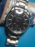 Phylida GMT Automatic Watch Black Aqua-Terra Watch Domed Sapphire Crystal 100M