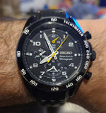 Seiko Sportura Chronograph Alarm Black Dial Men's Watch (pre owned)