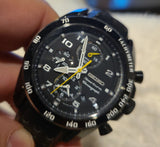 Seiko Sportura Chronograph Alarm Black Dial Men's Watch (pre owned)