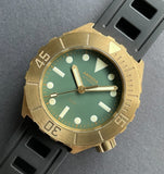 ARMIDA A1 42mm 300m Brass Dive Watch Green no date