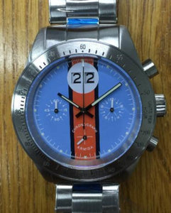 Armida A10 blue Chronograph dial steel bezel watch