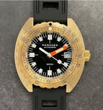 Maranez Samui Brass Watch Black Orange Hand