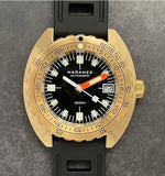 Maranez Samui Vintage Brass Watch Black Orange Hand