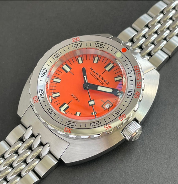 Maranez Samui Vintage Steel Automatic Watch Orange