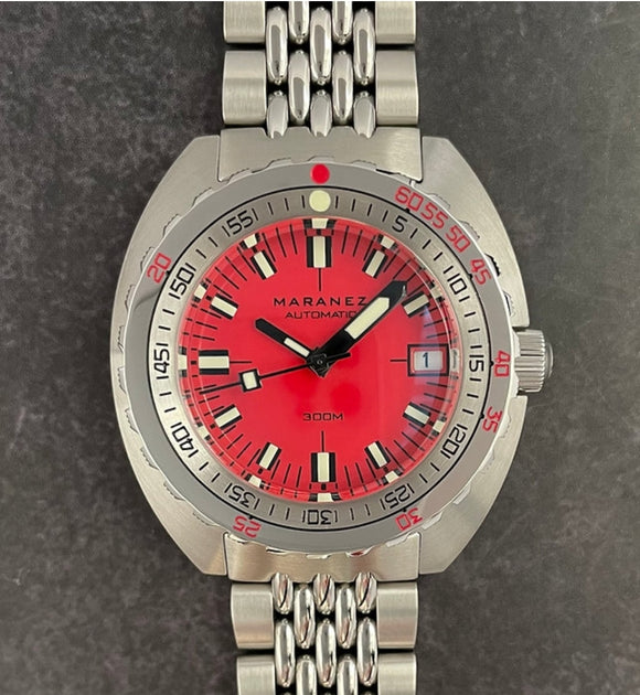 Maranez Samui Vintage Steel Automatic Watch Red
