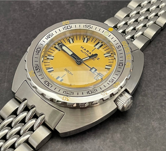 Maranez Samui Vintage Steel Automatic Watch Yellow
