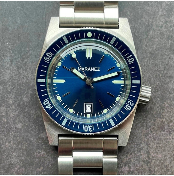 Maranez Blue Kata Diver SS Bracelet watch black