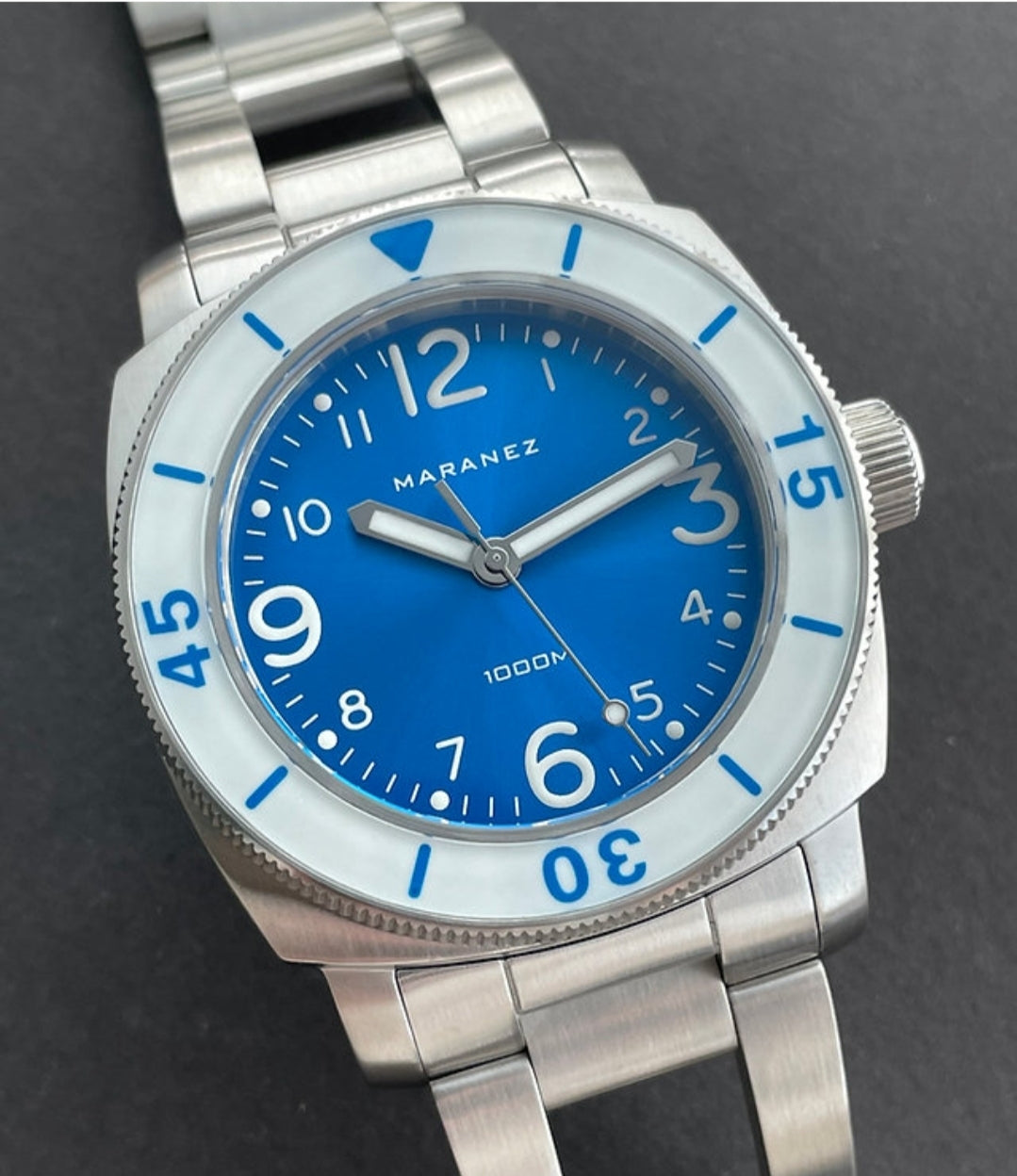 Maranez Racha 1000m Miyota 9015 Diver Watch Blue Sunray – WShop360