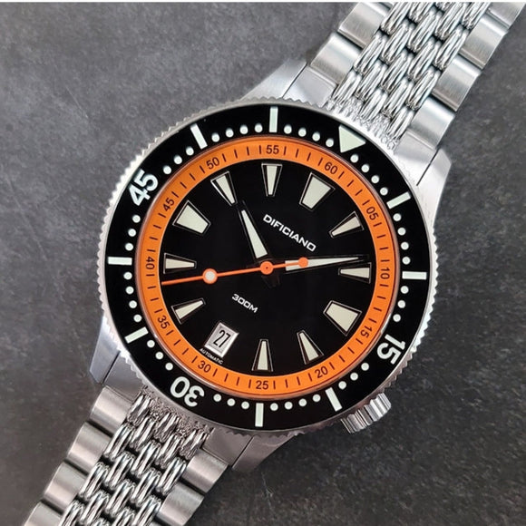 DIFICIANO  Marlin 300M Automatic Watch Black/orange