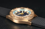 DIFICIANO Barracuda Brushed Blue Bronze Lumed chapter ring 300m Dive Watch 36mm