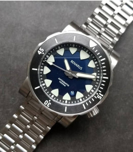 Benarus Dive Watch Mako Blue 44mm