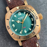 Benarus Moray Watch 38 bronze brushed teal C3 lume