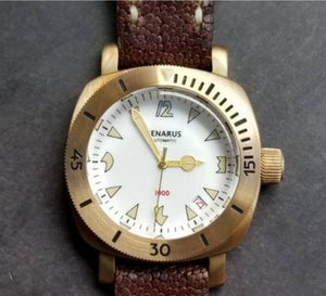 Benarus Moray Watch 38 bronze brushed white vintage lume