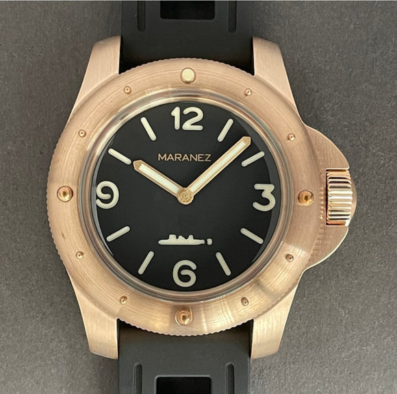 Maranez 49mm Rawai Bronze Black Face Watch