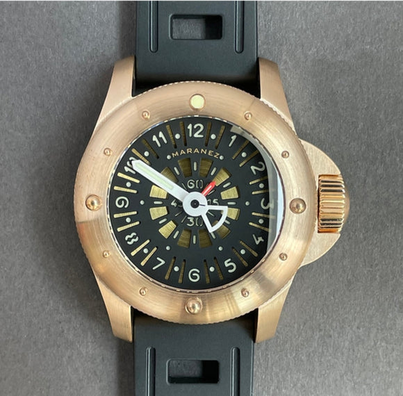 Maranez 42mm Rawai Bronze gauge Gold Face Watch